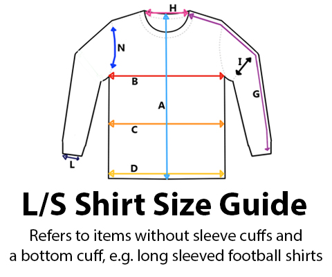 Long Sleeved Shirt Size Guide